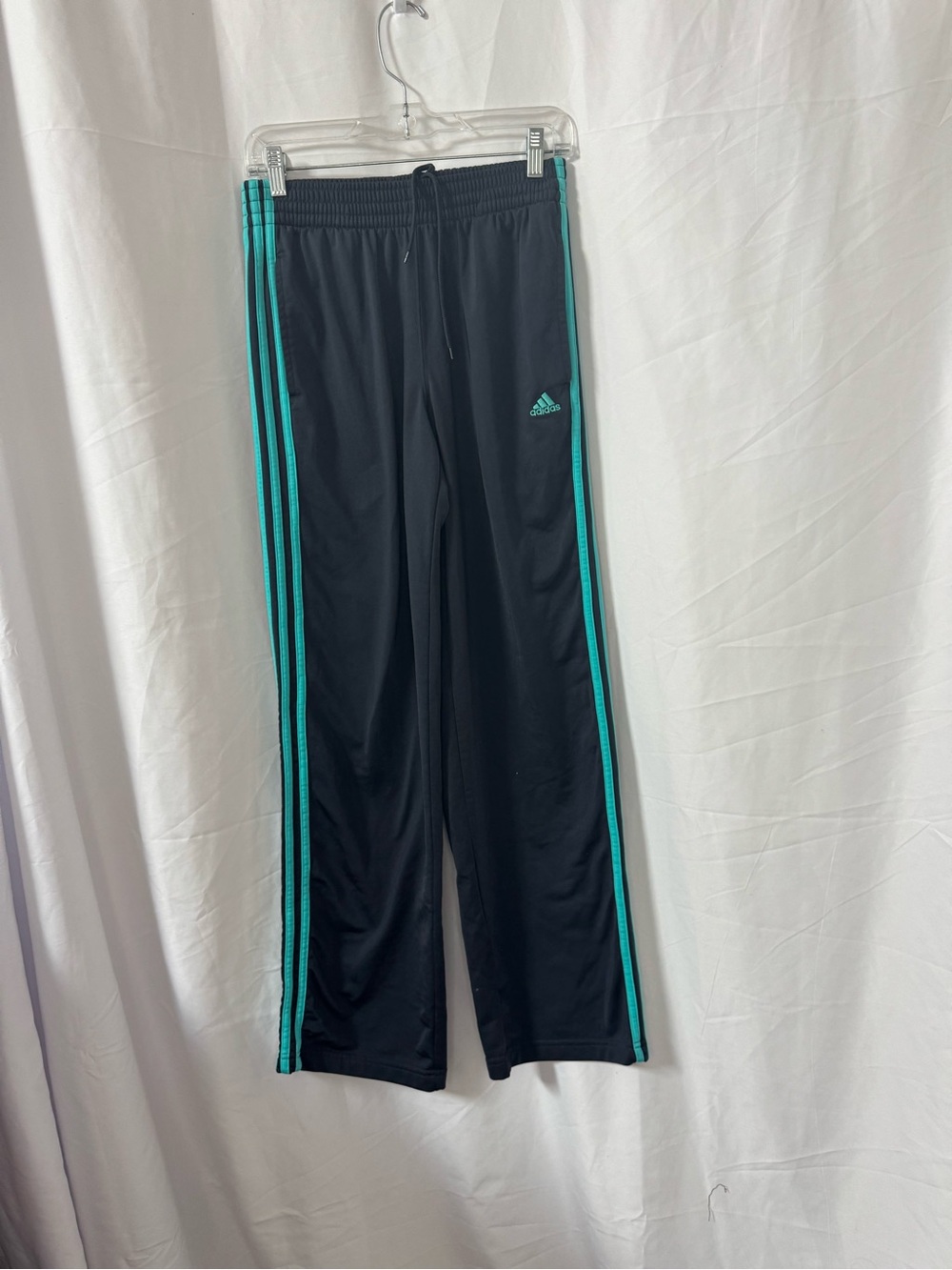 adidas Black Joggers with Teal Accent Stripes